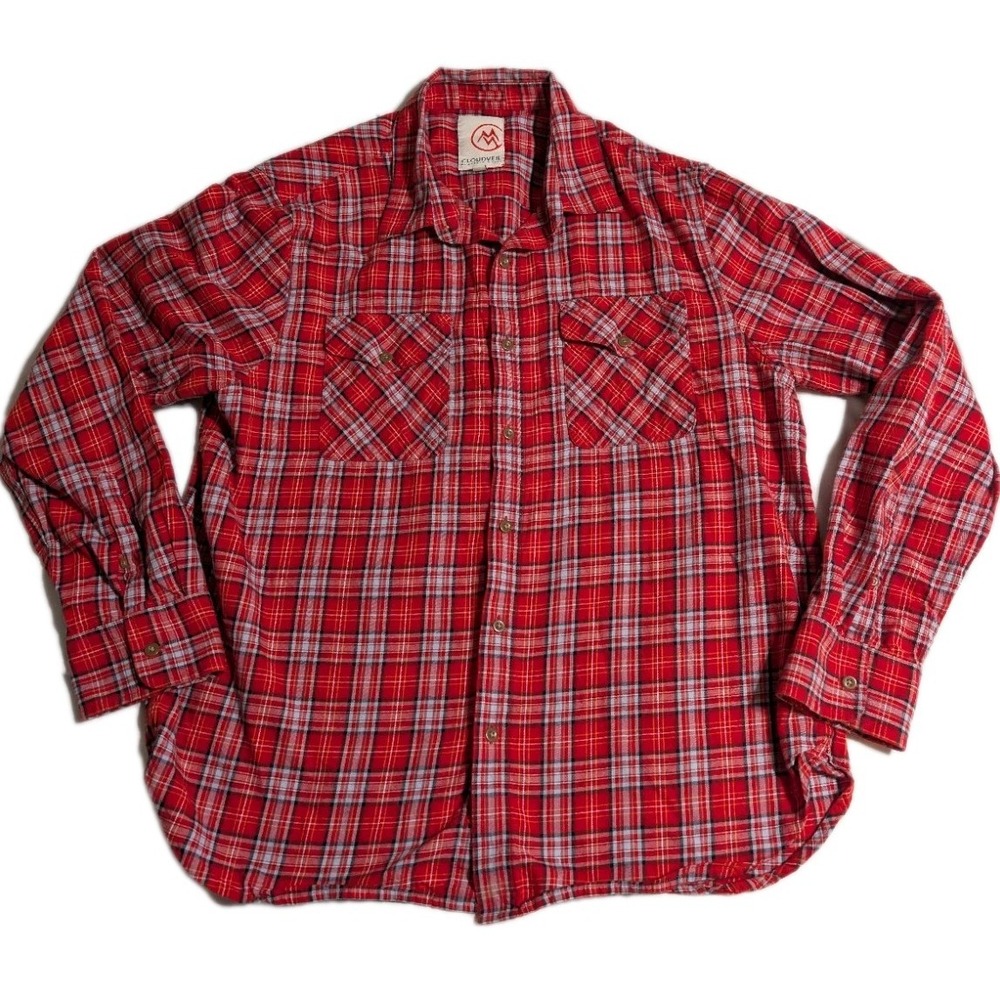 Cloudveil‎ Mountain Works Plaid Flannel Shirt Men's XL Red Outdoor Button Up